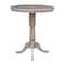 International Concepts Round 36 in Rd Top Pedestal Table, 12 in Leaf, 40.9 inH, Adjust Ht, Washed Gray Taupe, 36 W, 48 L, Wood K09-36RXT-6B-2 - alternate 4